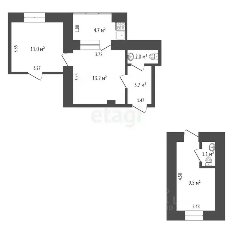 3-к кв. Крым, Феодосия муниципальный округ, Приморский пгт ул. Победы, ... - Фото 2