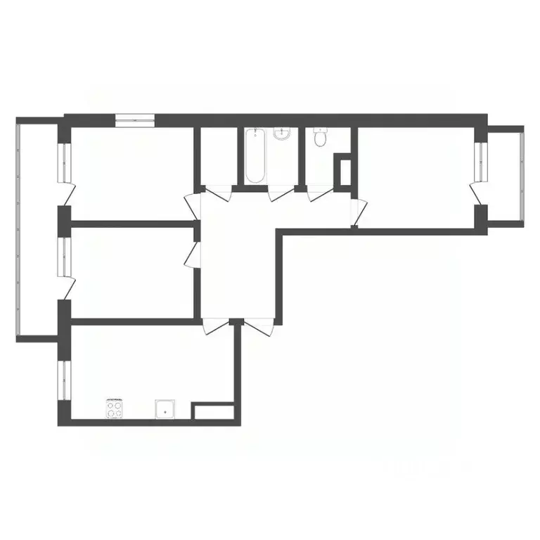 3-к кв. Тюменская область, Тюмень Кремлевская ул., 112к4 (77.4 м) - Фото 2