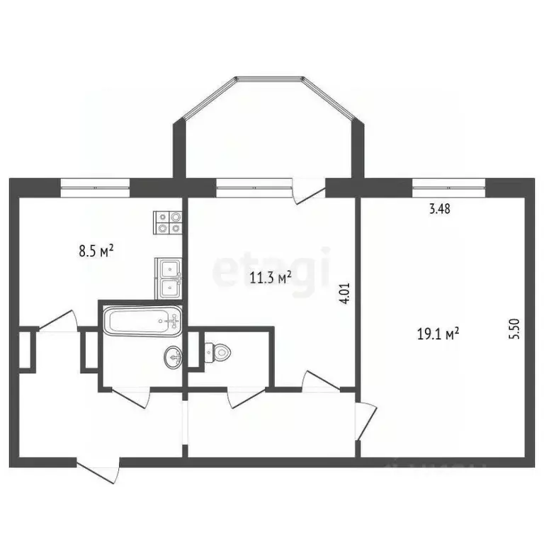 2-к кв. Ростовская область, Ростов-на-Дону Днепровский пер., 116и ... - Фото 1