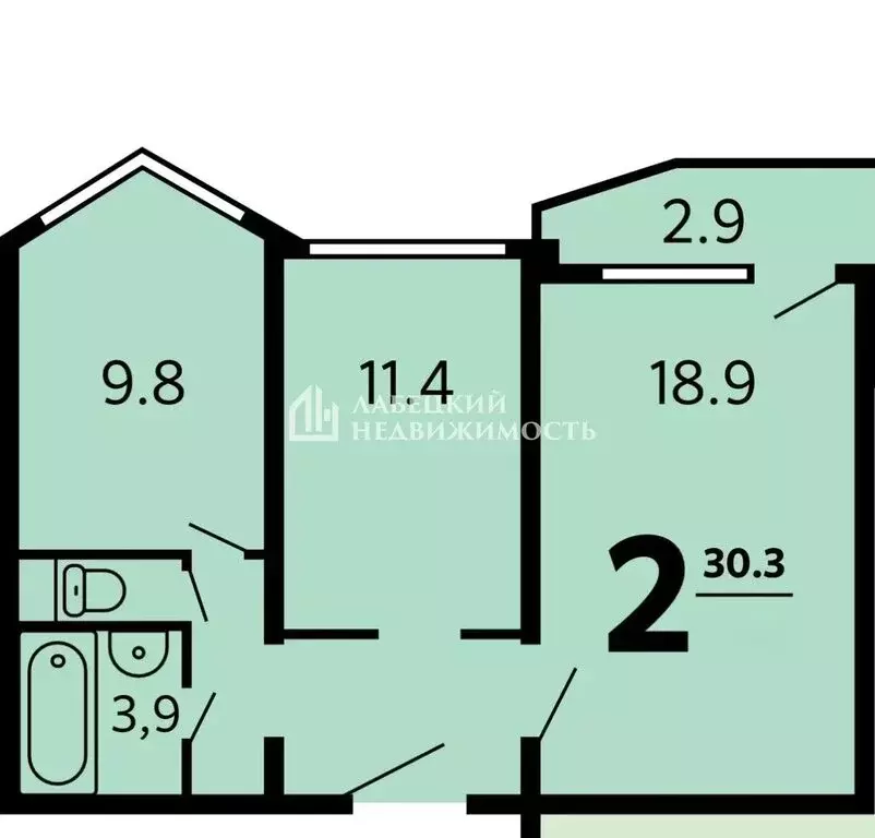 2-комнатная квартира: Балашиха, улица Свердлова, 38 (51.4 м) - Фото 2