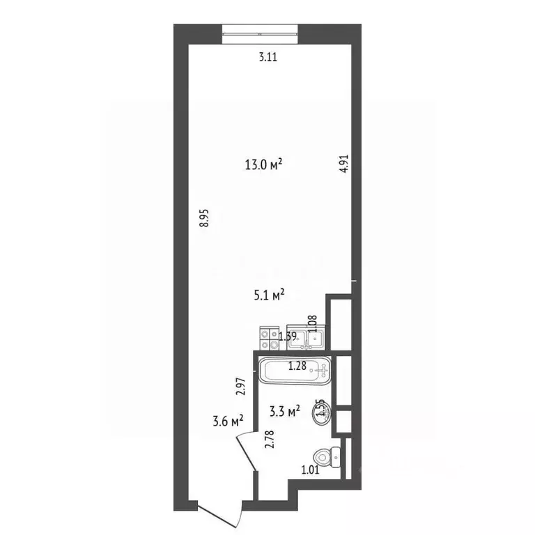 1-к кв. Московская область, Балашиха Балашихинское ш., 18 (35.0 м) - Фото 2