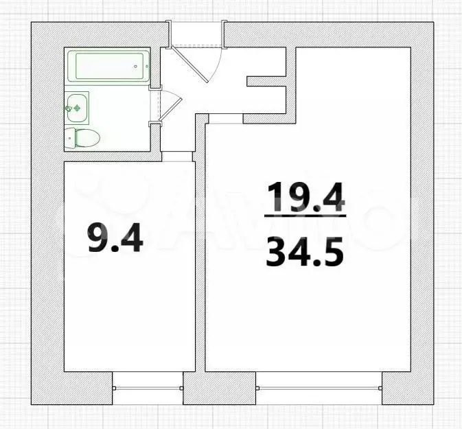 1-к. квартира, 35 м, 8/9 эт. - Фото 0