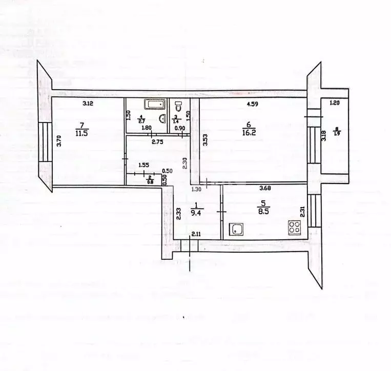 2-комнатная квартира: Казань, улица Лейтенанта Красикова, 15 (52.4 м) - Фото 0