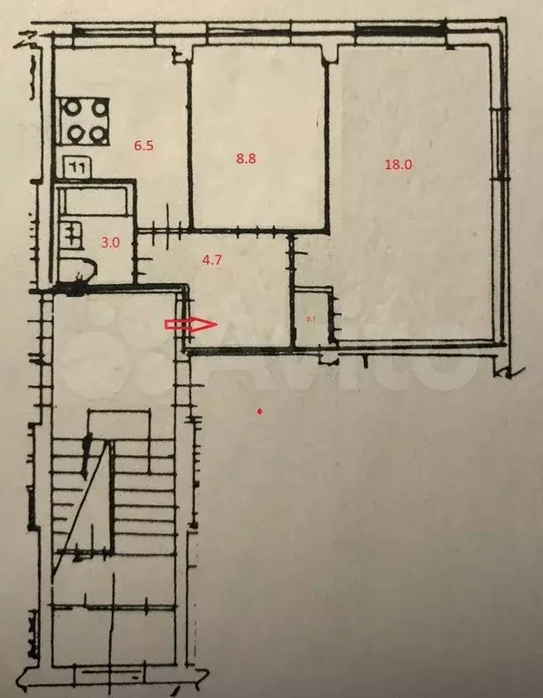 2-к. квартира, 41,6 м, 1/5 эт. - Фото 0