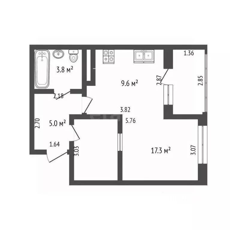 1-к кв. Севастополь ул. Челнокова, 12/6 (38.0 м) - Фото 2