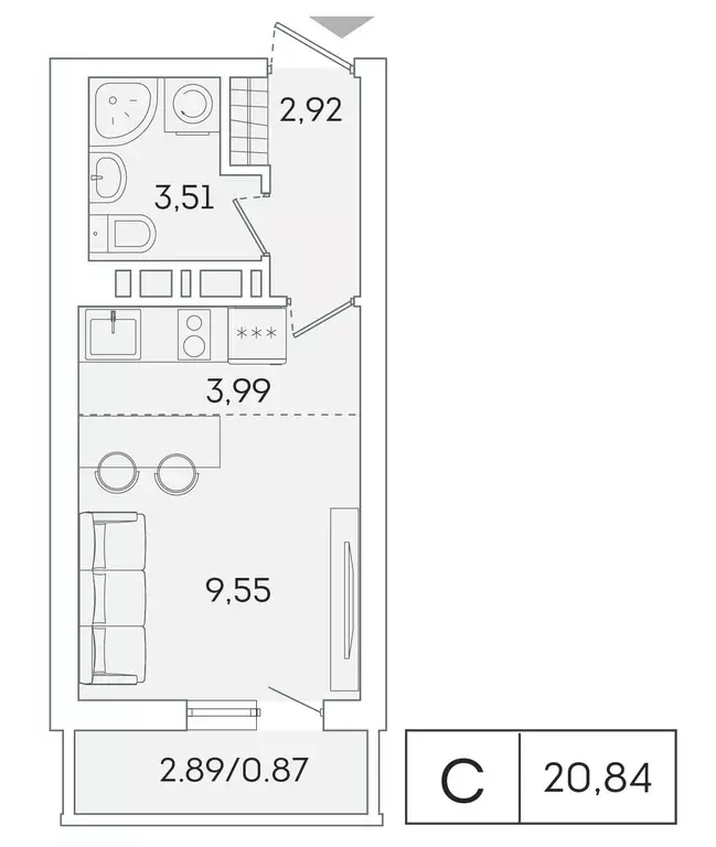1-к квартира, 20 м - Фото 0