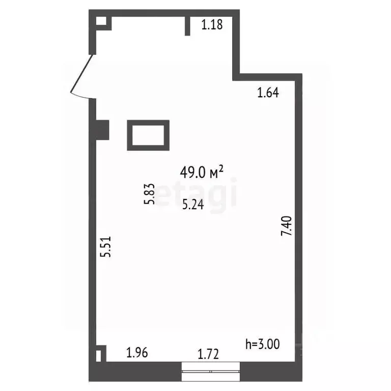 Офис в Ханты-Мансийский АО, Ханты-Мансийск ул. Свердлова, 26 (49 м) - Фото 2
