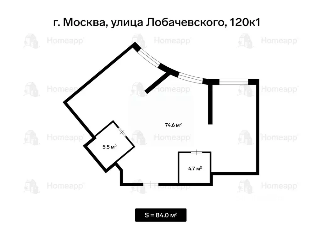 2-к кв. Москва ул. Лобачевского, 120к1 (84.8 м) - Фото 2