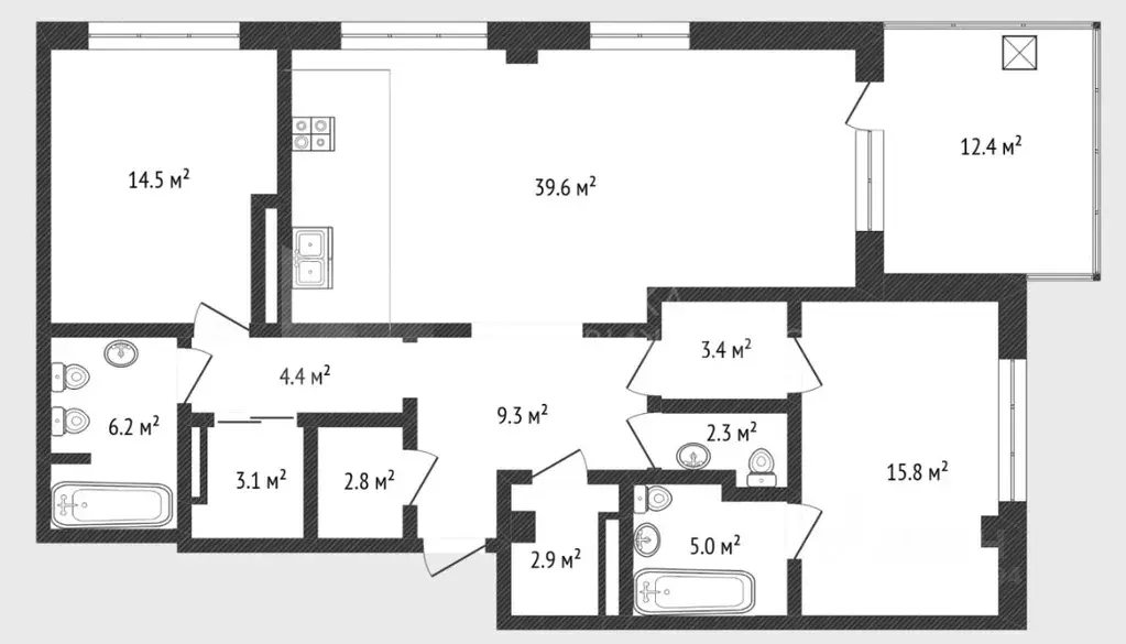 2-к кв. Санкт-Петербург Лодейнопольская ул., 8 (111.0 м) - Фото 1