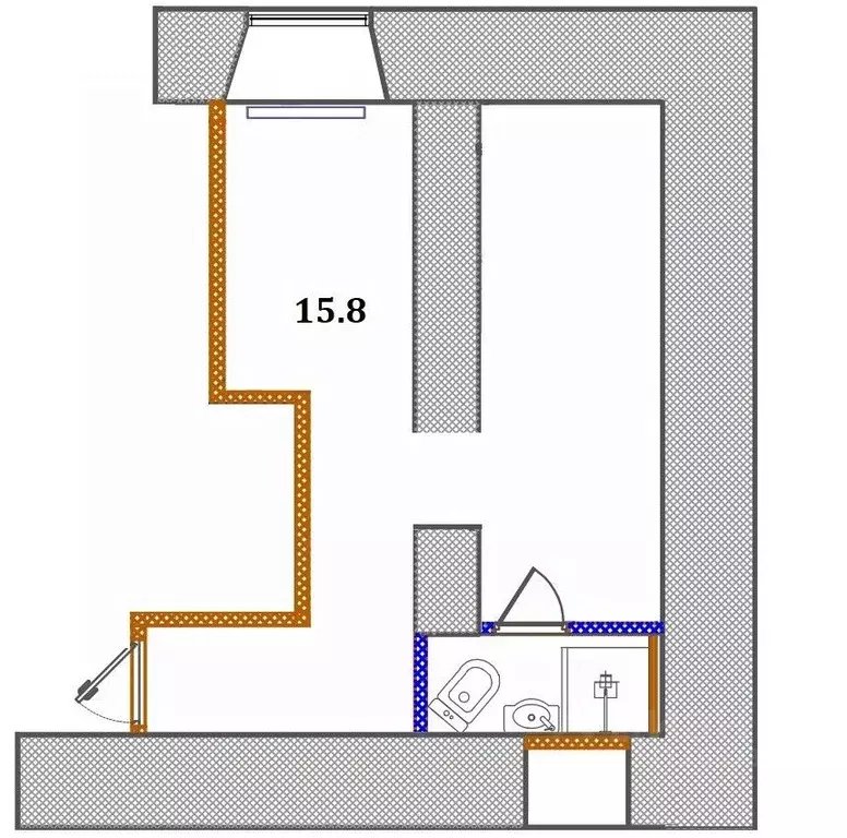 Студия Санкт-Петербург Саперный пер., 10 (15.8 м) - Фото 1