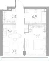 1-комнатная квартира: Москва, Кутузовский проезд, 16А/1 (43.7 м) - Фото 1