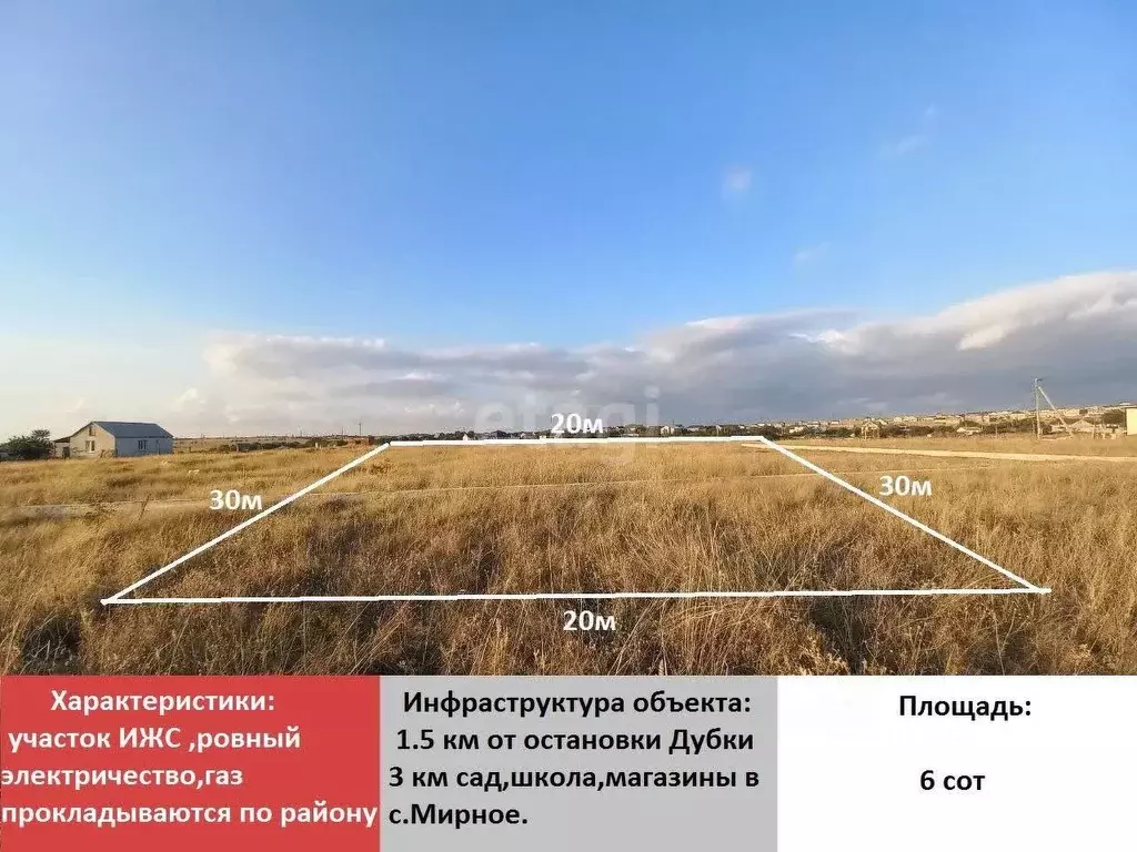 Участок в Крым, Симферопольский район, с. Мирное  (6.1 сот.) - Фото 0