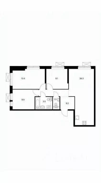 3-к кв. Москва Новохохловская ул., 15к3 (72.0 м) - Фото 2