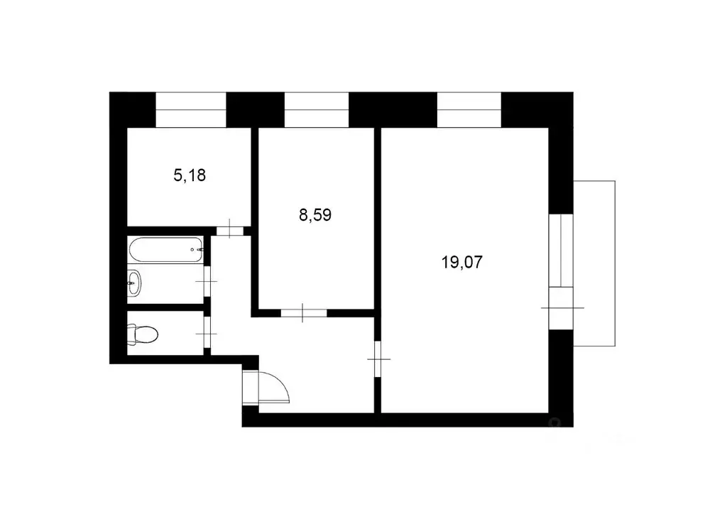 2-к кв. Санкт-Петербург ул. Ленсовета, 71 (42.9 м) - Фото 2