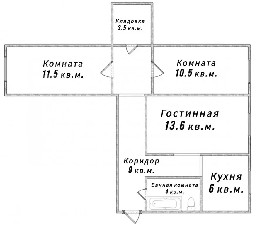 3-к кв. Свердловская область, Екатеринбург ул. Техническая, 55 (58.1 ... - Фото 1