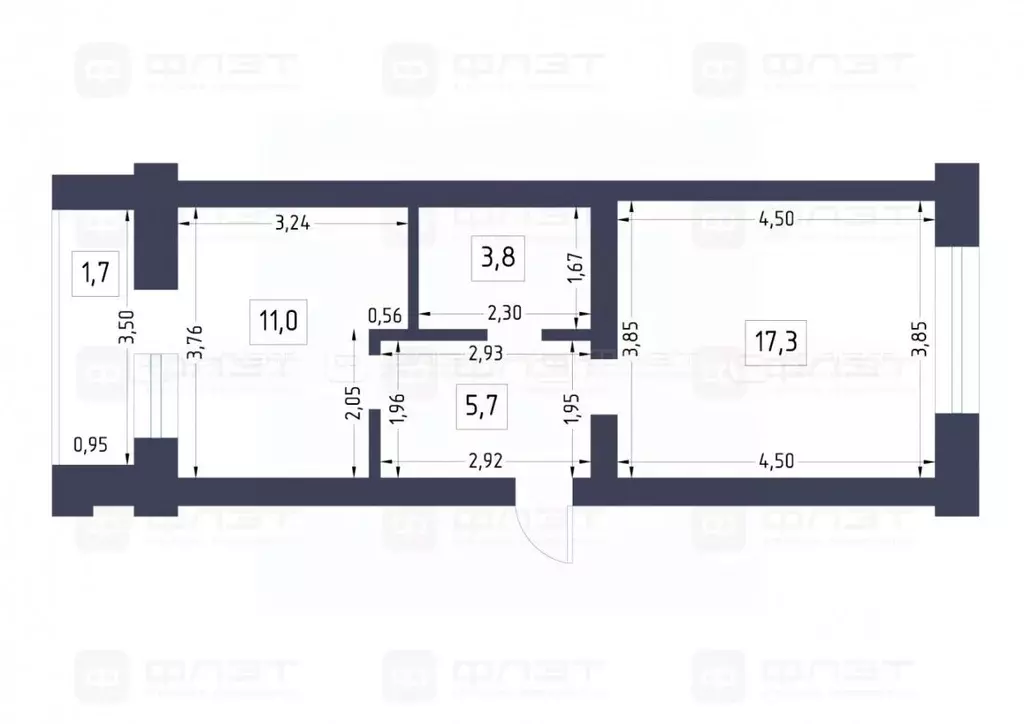 1-к кв. Татарстан, Казань ул. Зур Урам, 1Кк3 (37.8 м) - Фото 2
