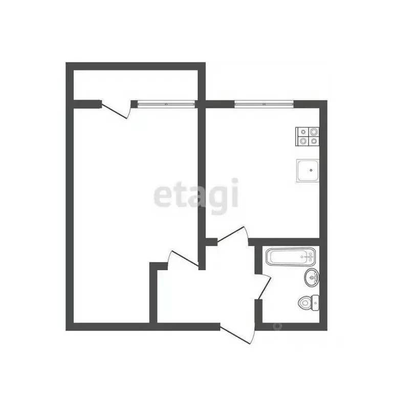 1-к кв. Смоленская область, Рославль 15-й мкр, 5 (31.0 м) - Фото 2