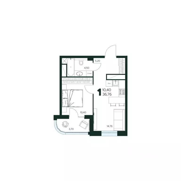 1-к кв. Московская область, Химки Сходня мкр, Первомайская ул., ... - Фото 1