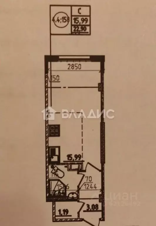 Студия Ленинградская область, Мурино Всеволожский район, ул. Шоссе в ... - Фото 2