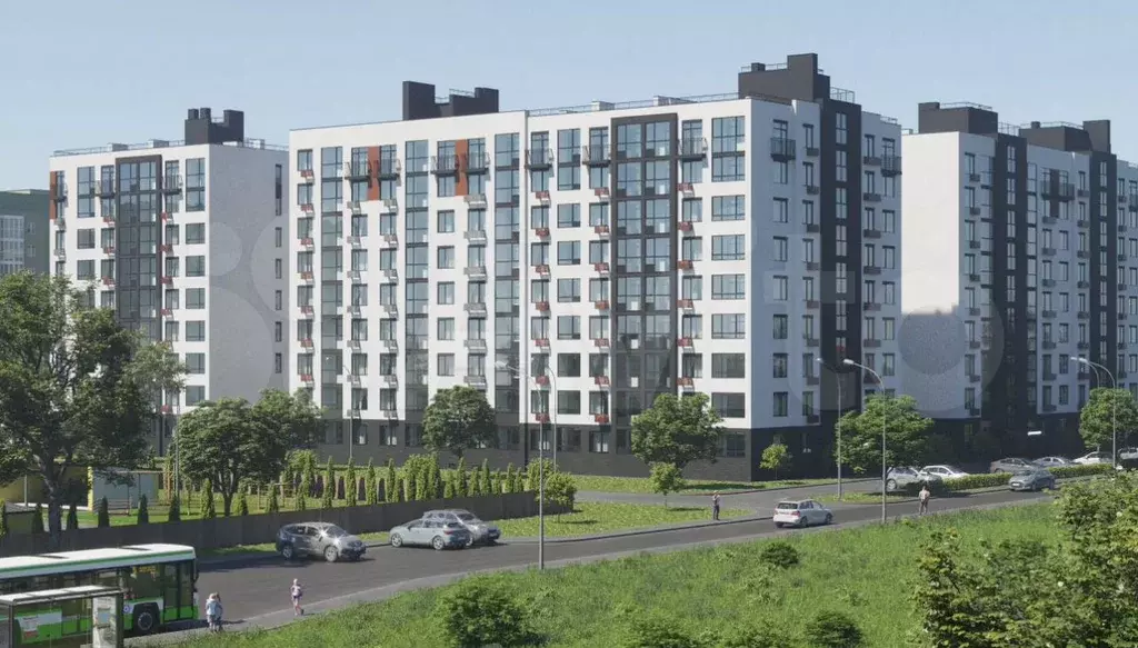 1-к. квартира, 36,1 м, 1/9 эт. - Фото 0