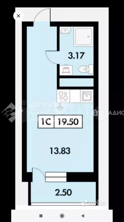 Квартира-студия, 19,5 м, 10/18 эт. - Фото 0