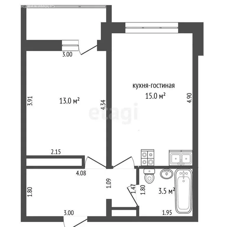 1-комнатная квартира: Тюмень, улица Александра Протозанова, 16 (37 м) - Фото 1