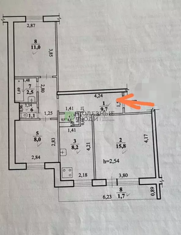 3-к. квартира, 58,8 м, 7/9 эт. - Фото 0
