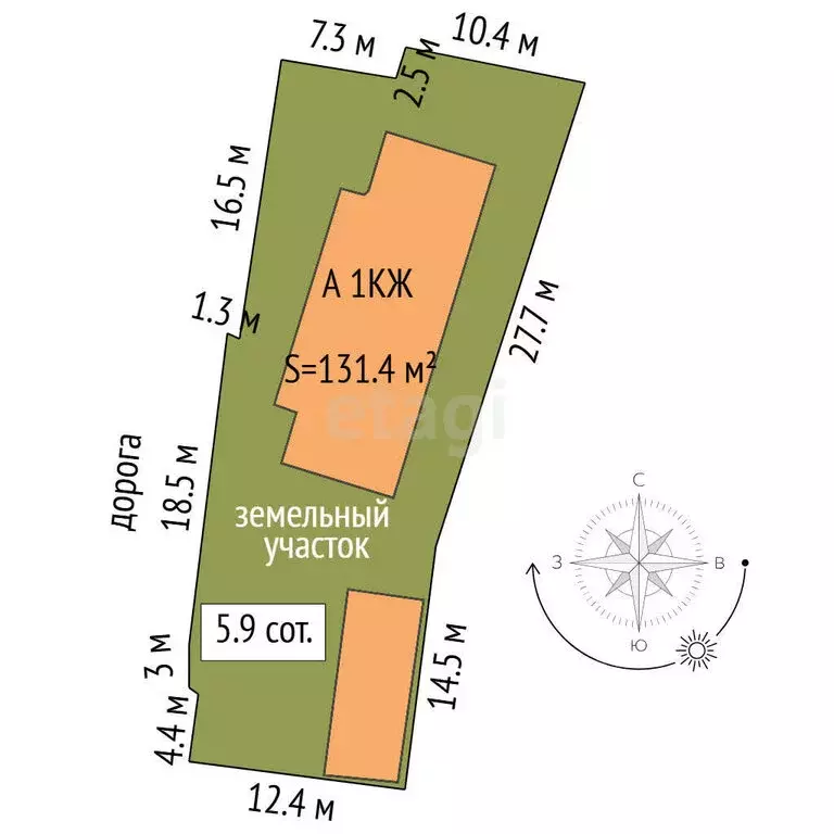 Дом в Тюмень, микрорайон Мыс, улица Нахимова (131.4 м) - Фото 2