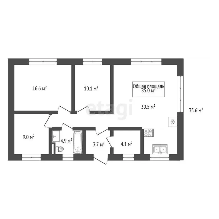 Дом в Мошковский район, СНТ Полёт (85 м) - Фото 1