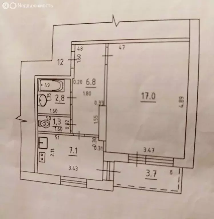 1-комнатная квартира: село Воскресенка, Крестьянская улица, 83 (35 м) - Фото 1