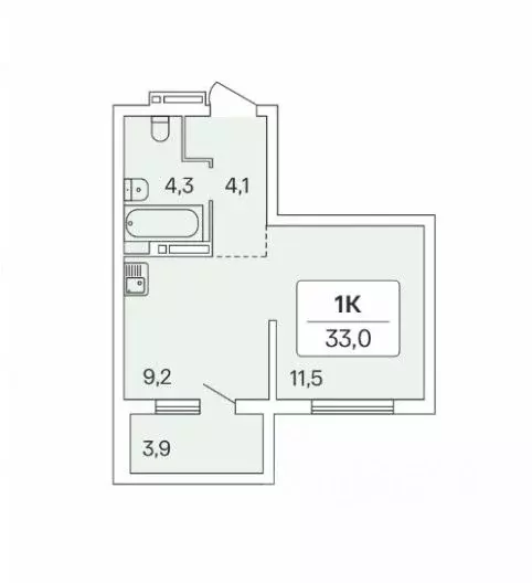 1-к кв. Новосибирская область, Новосибирск Игарская ул., 5 (33.0 м) - Фото 0