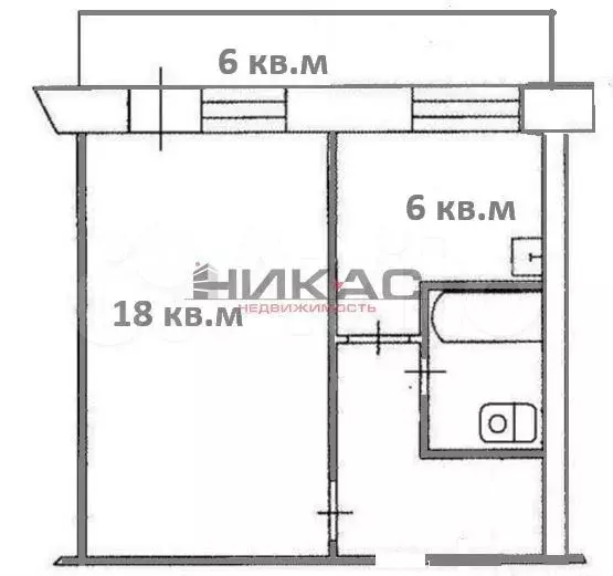 1-к. квартира, 30,2 м, 3/5 эт. - Фото 0