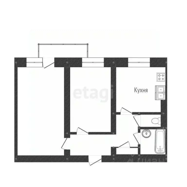 2-к кв. Иркутская область, Черемхово ул. Маяковского, 211 (52.9 м) - Фото 2