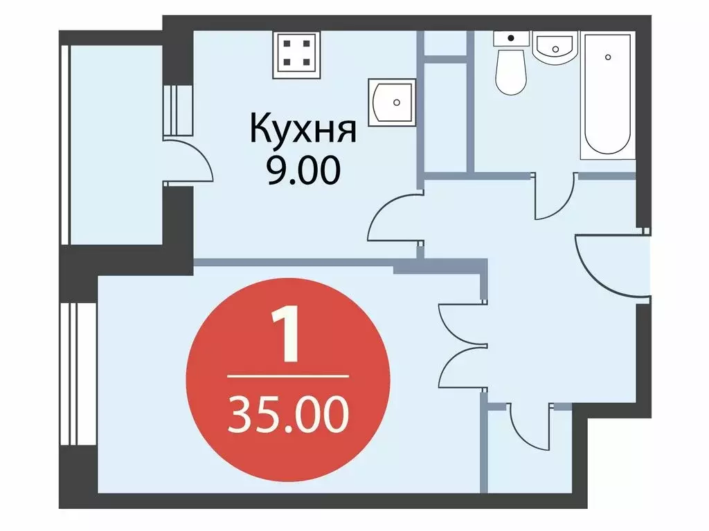 1-комнатная квартира: Котельники, микрорайон Новые Котельники, к13 (35 ... - Фото 0