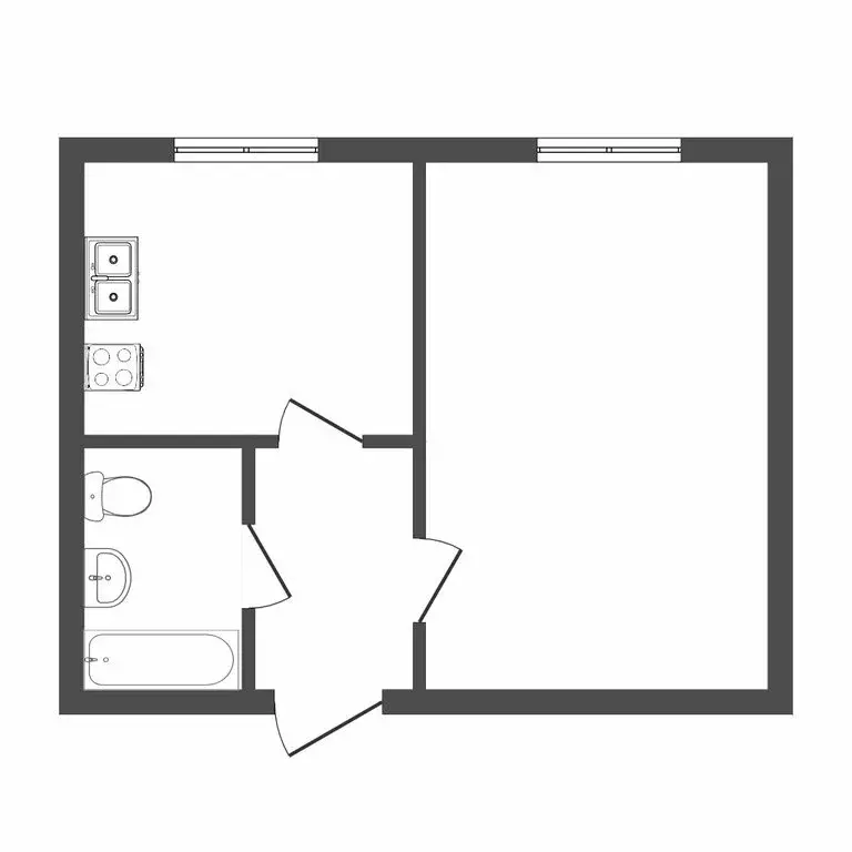 1-комнатная квартира: Тюмень, улица Пермякова, 7 (36 м) - Фото 0