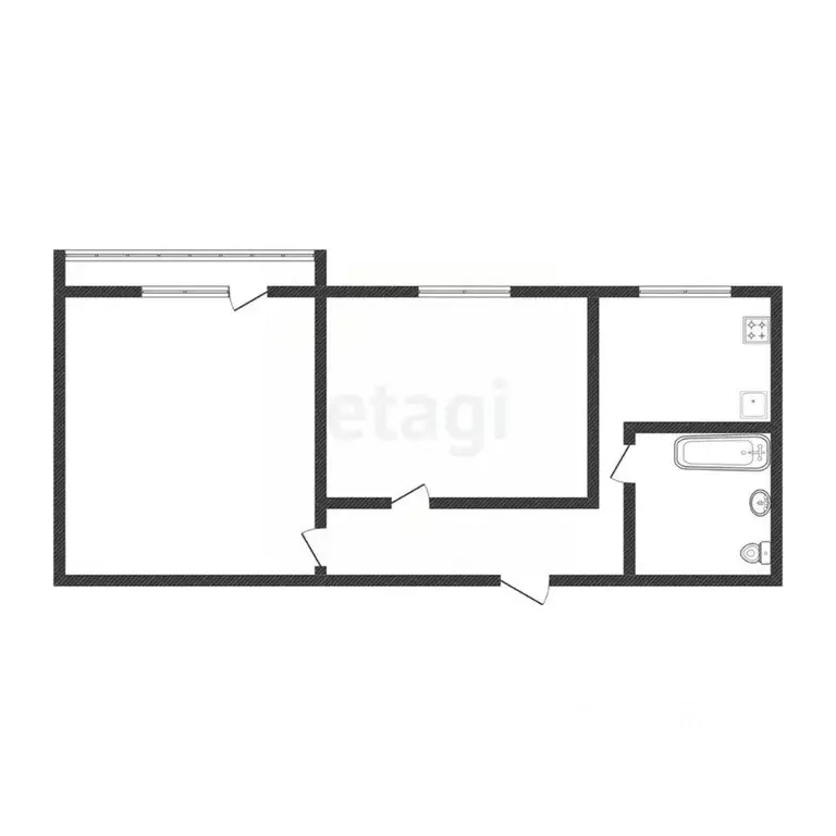 2-к кв. Белгородская область, Белгород ул. Каштановая, 10 (48.7 м) - Фото 2