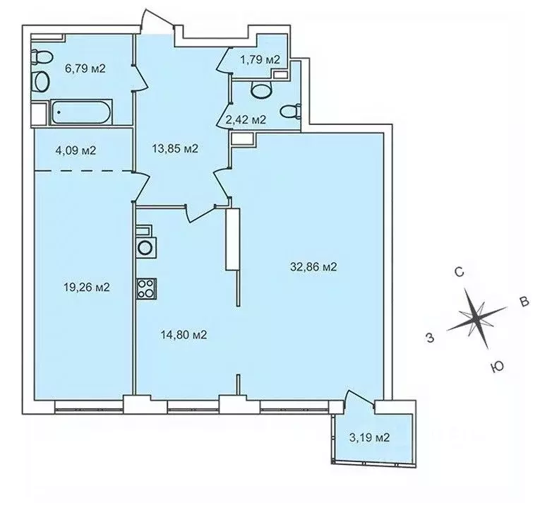 2-к кв. Нижегородская область, Нижний Новгород Сенная пл., 1 (97.05 м) - Фото 1