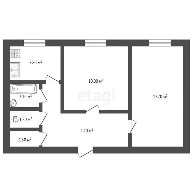 2-комнатная квартира: Архангельск, Садовая улица, 25 (44.3 м) - Фото 0