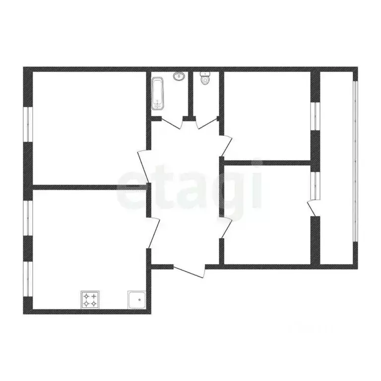 4-к кв. Белгородская область, Белгород ул. Губкина, 55 (75.0 м) - Фото 2