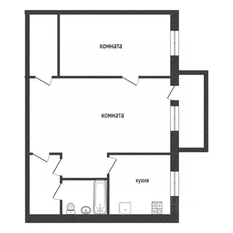 2-к кв. Ленинградская область, Кириши ул. Мира, 3 (43.8 м) - Фото 1