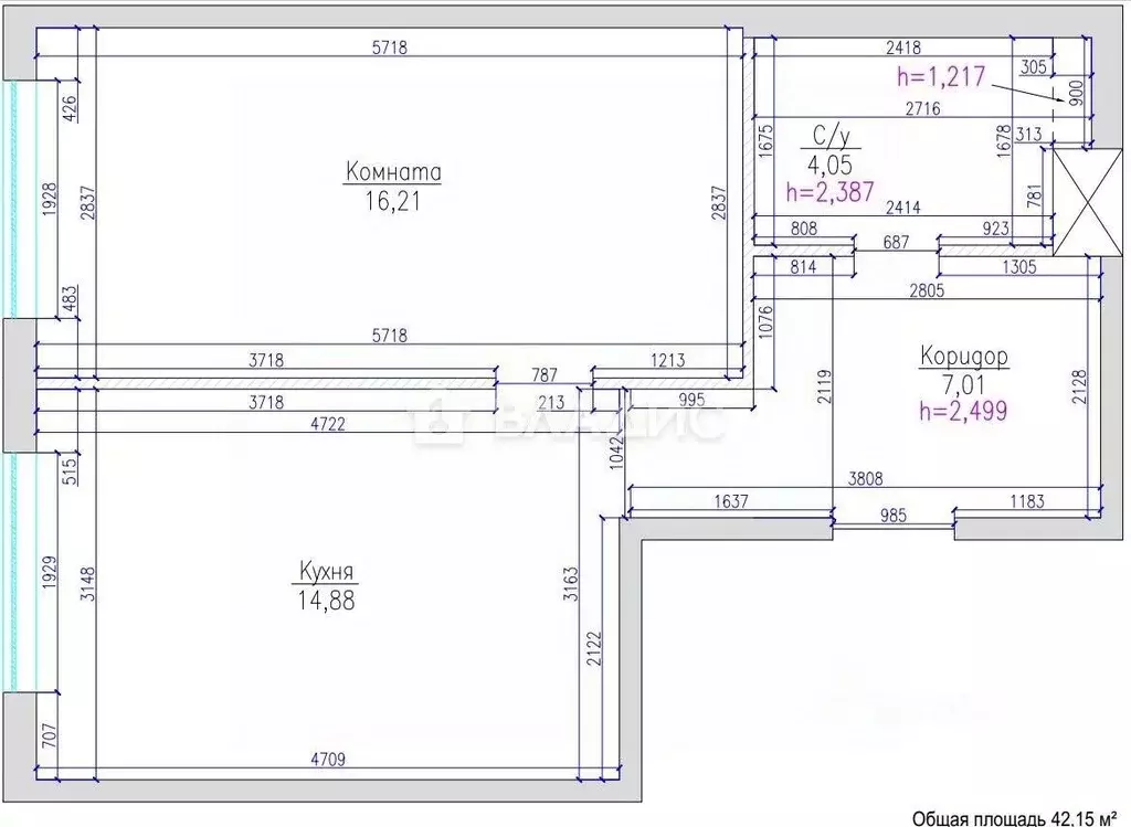 1-к кв. Ленинградская область, Всеволожский район, Заневское городское ... - Фото 2