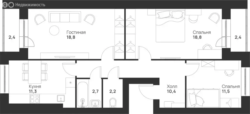 3-комнатная квартира: Тула, улица Героев России, 6 (80.5 м) - Фото 1