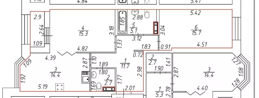 2-к кв. Санкт-Петербург Малая Бухарестская ул., 12 (64.9 м) - Фото 1