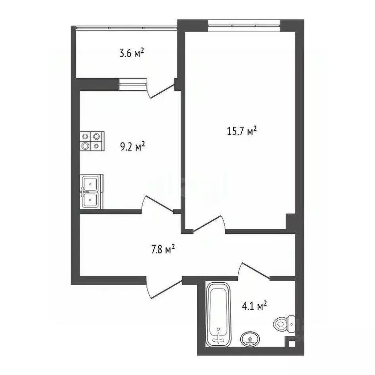1-к кв. Севастополь ул. Токарева, 18 (40.6 м) - Фото 1