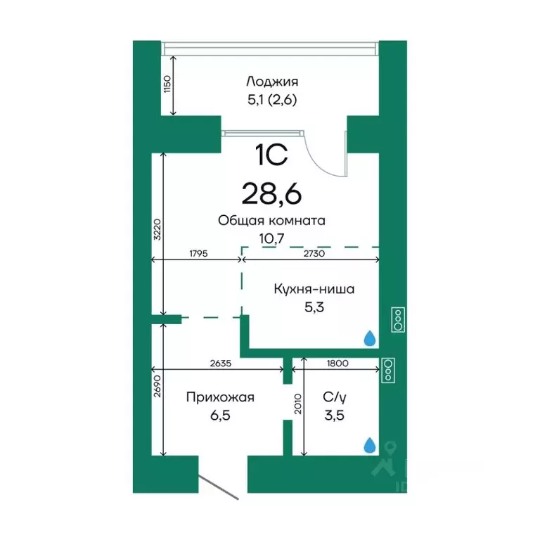 1-к кв. Алтайский край, Барнаул Просторная ул., 390к2 (28.6 м) - Фото 1