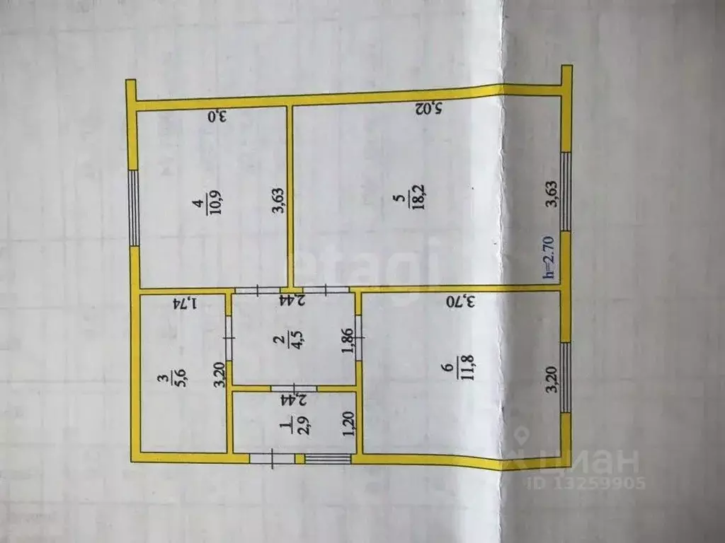 2-к кв. Липецкая область, Елец Юбилейная ул., 15 (54.0 м) - Фото 2