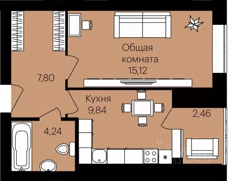 1-к кв. Мордовия, Саранск ул. Юрия Святкина, 10 (38.6 м) - Фото 0