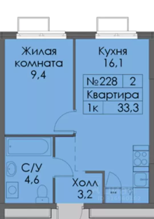 2-к кв. Московская область, Одинцово Одинцово-1 жилой комплекс, ... - Фото 0