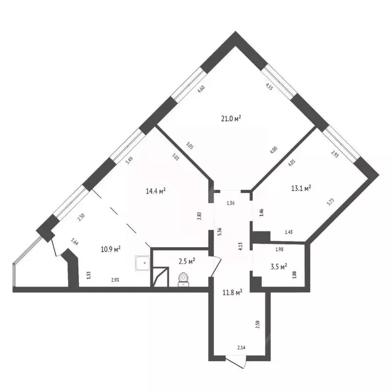 3-к кв. Красноярский край, Красноярск Октябрьская ул., 10 (77.3 м) - Фото 2