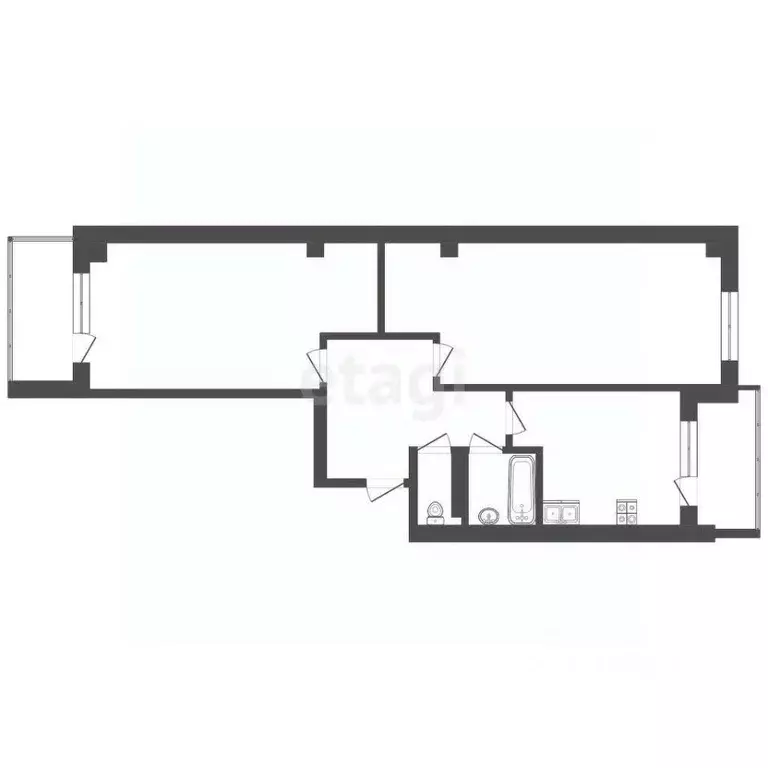 2-к кв. Саха (Якутия), Жатай городской округ, Жатай рп ул. ... - Фото 2